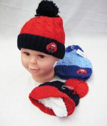 48 Pieces Baby Boy Winter Hat With Car - Junior / Kids Winter Hats