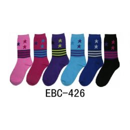 360 Wholesale Women's Printed Crew Socks Stars And Stripes Print