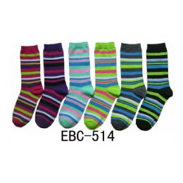 360 Pairs Women's Candy Stripes Crew Socks - Womens Crew Sock
