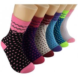 360 Wholesale Women's Crew Socks With Polka Dots