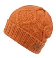 12 Pieces Solid Rust Color Knit Beanie With Sherpa Lining In Rust - Winter Beanie Hats