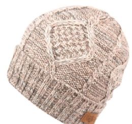 12 Pieces Multi Color Knit Beanie In Pink With Fur Lining In Pink - Winter Beanie Hats