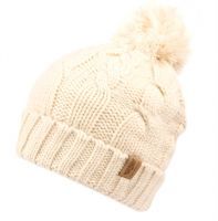12 Pieces Heavy Knit Beanie In Beige With Pom Pom And Sherpa Lining - Winter Beanie Hats