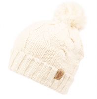 12 Pieces Heavy Knit Beanie In White With Pom Pom And Sherpa Lining - Winter Beanie Hats