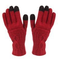 24 Wholesale Double Layer Knit Glove With Screen Touch Assorted Colors