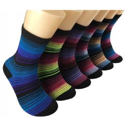 360 Pairs Women's Thin Stripe Crew Socks - Womens Crew Sock