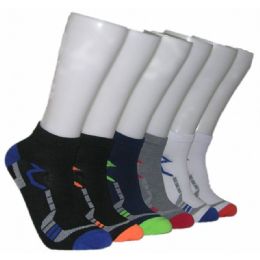 480 Wholesale Men's Sport Design Low Cut Ankle Socks