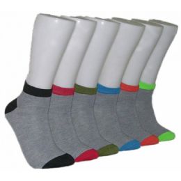 480 Pairs Men's Color Block Low Cut Ankle Socks - Mens Ankle Sock