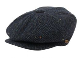 12 Pieces Tweed Herringbone Wool Blend Newsboy Hats - Fashion Winter Hats