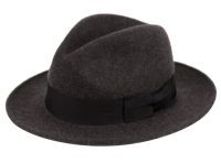 6 Pieces Milano Felt Fedora Hats With Grosgrain Band In Dark Grey - Fedoras, Driver Caps & Visor