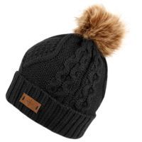 12 Pieces Knit Beanie Hat With Pom Pom In Dark Grey - Winter Beanie Hats