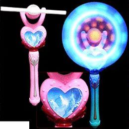 48 Pieces Flashing Heart Windmill Wands. - Wind Spinners