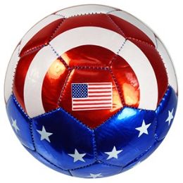 24 Wholesale No. 2 Metallic Us Flag Soccer Balls.