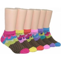 480 Wholesale Girls Ice Cream Cone Low Cut Ankle Socks