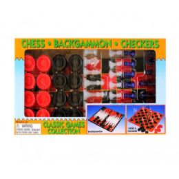36 Pieces Classic Game Collection In Window Box - Dominoes & Chess