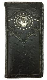 2 Pieces Black Studded Deer Head Checkbook Long Wallet 1 Piece Wallet With Card Slots - Wallets & Handbags