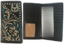 12 Pairs Unisex Long Wallet With Bull Head And Horse Shoe Black - Wallets & Handbags