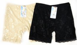 24 Wholesale Women Underwear Safety Pants With Flower Embroidery