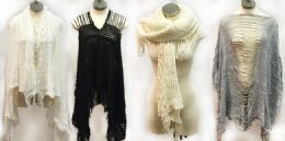 12 Pieces Magic Multi Purpose Poncho Coverup Scarves Assorted - Winter Pashminas and Ponchos