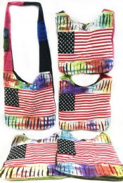 10 Wholesale Nepal Hobo Bags Large American Flag Assorted Colors