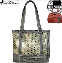 2 Pieces Montana West Concho Collection Concealed Handgun Tote - Handbags