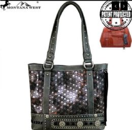 2 Pieces Montana West Concho Collection Concealed Handgun Tote - Handbags