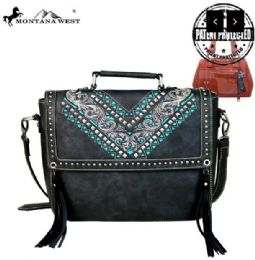 2 Pieces Montana West Embroidered Concealed Handgun Satchel/crossbody - Handbags