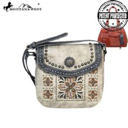 4 Pieces Montana West Concho Collection Concealed Handgun Crossbody Bag - Handbags