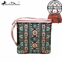 4 Pieces Montana West Concho Collection Concealed Handgun Crossbody Bag - Handbags