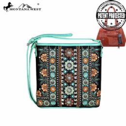 4 Pieces Montana West Concho Collection Concealed Handgun Crossbody Bag - Handbags