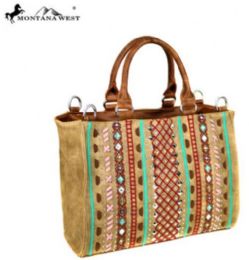 2 Pieces Montana West Tribal Collection Concealed Handgun Satchel - Handbags
