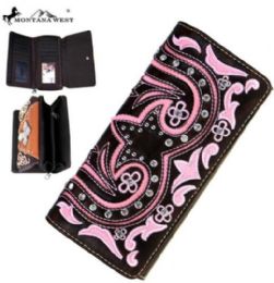 4 Wholesale Montana West Bling Bling Collection Wallet Coffee Pink