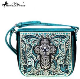 4 Pieces Montana West Spiritual Collection Crossbody Rhinestone Cross - Handbags