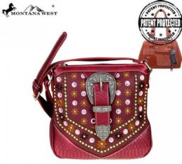 4 Pieces Montana West Buckle Collection Concealed Handgun Crossbody - Handbags