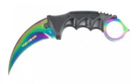 12 Wholesale 7.5" HunT-Down Karambit Multi Color Blade Hunting Knife With Shear