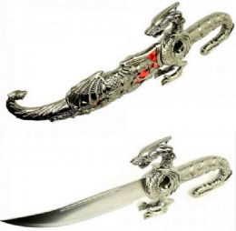 4 Wholesale 17" Collectible Fantasy Red Dragon Dagger Red