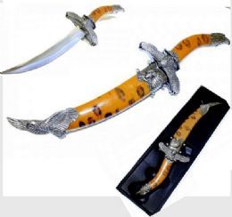 6 Wholesale Fantasy Medieval 14" Brown Eagle Mongolian Dagger