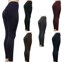36 Wholesale Women's Fleece Leegings In Black. Free Size Where One Size Fits Most! In Black