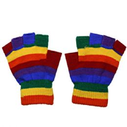 72 Wholesale Fingerless Rainbow Glove