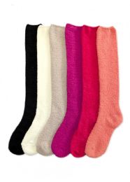 240 Wholesale Womens Solid Color Soft Touch Fuzzy Socks