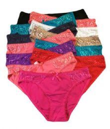 36 Wholesale Grace Ladys Cotton Bikini Assorted Color Size Small