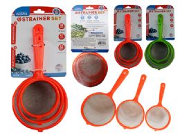 72 Wholesale 3pc Strainers With Handles