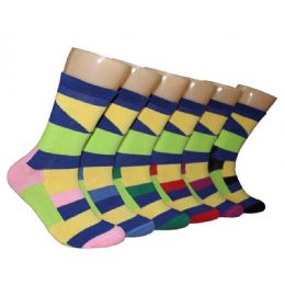 360 Wholesale Women's Geometric Print Crew Socks