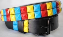 48 Pieces Wholesale Kids Belts Multicolor Studs - Kid Belts