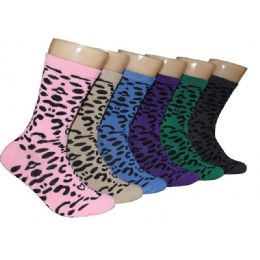 360 Wholesale Women's Animal Print Crew Socks
