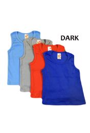 36 Pieces Strawberry Boys Infant Tank Top In Dark Colors - Baby Apparel