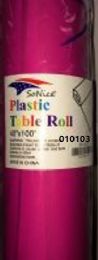 12 Wholesale Plastic Table Roll In Hot Pink 40x100