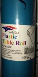 12 Wholesale Plastic Table Roll In Torquoise 40x100