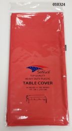 144 Pieces Heavy Duty Plastic Table Cover In Coral 54x108 - Table Cloth