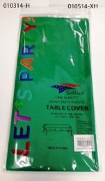 144 Wholesale Heavy Duty Plastic Table Cover In Emerald 54x108